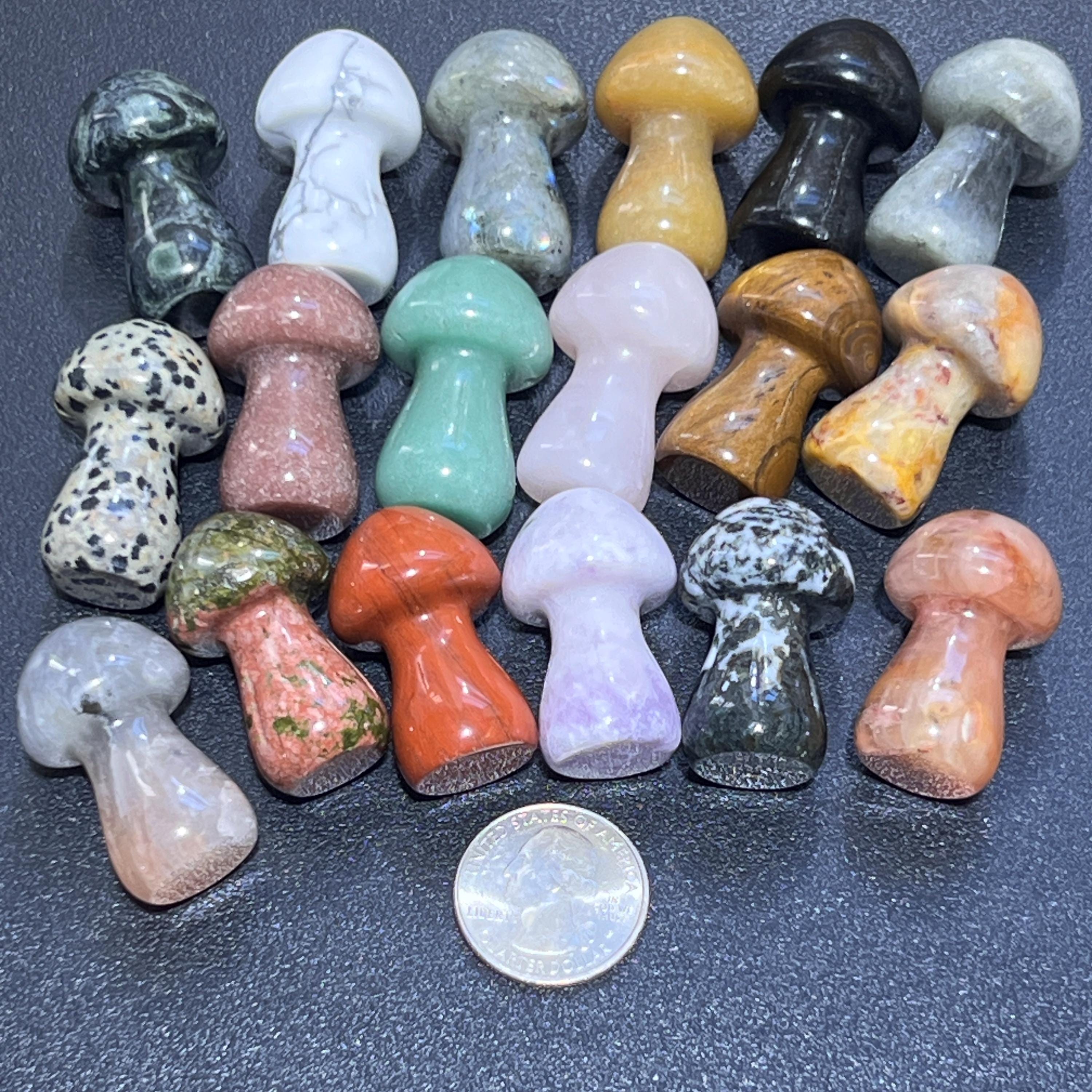 Assorted Mixed Crystal Mineral Large Mushrooms Gemstone Carving