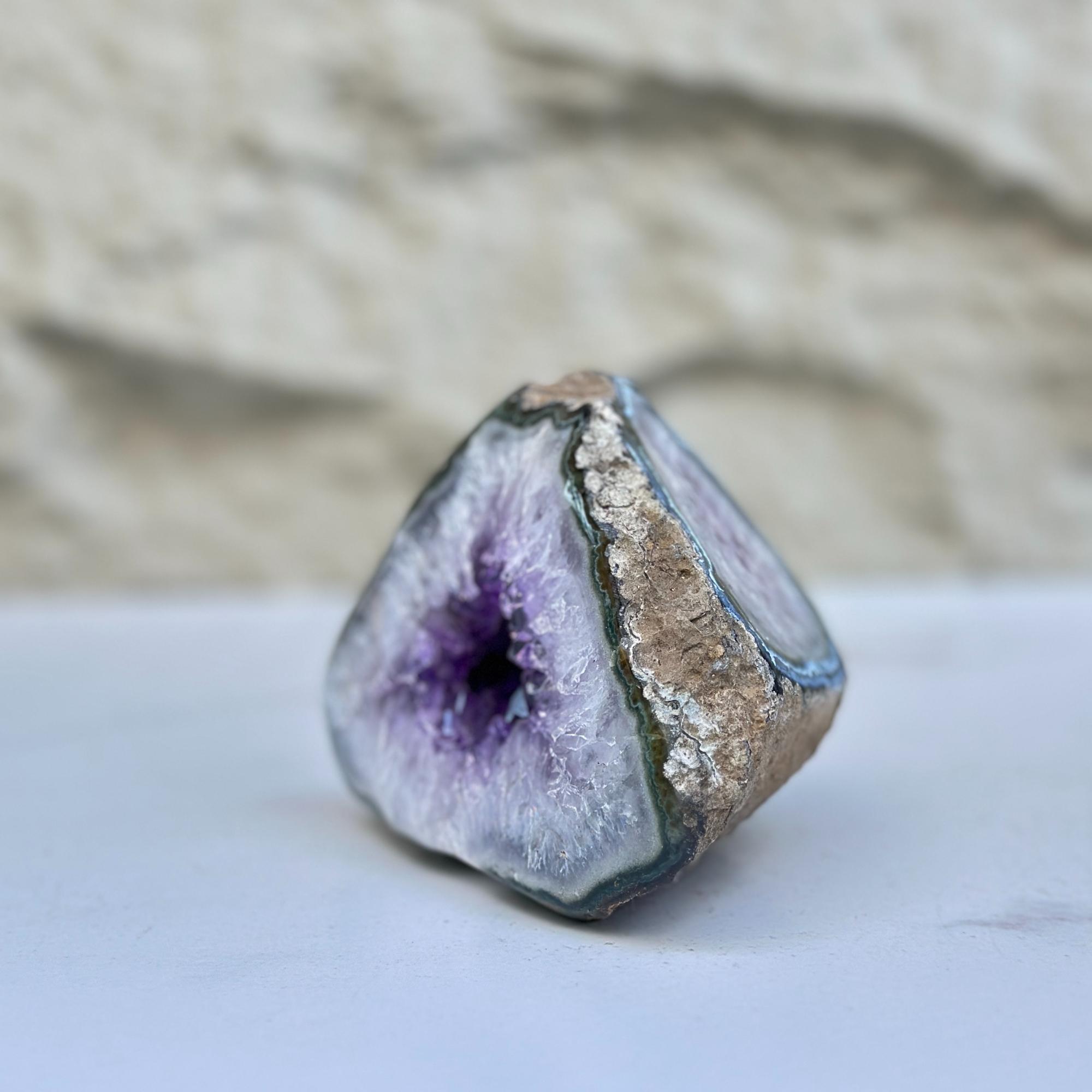 Semi precious stones, natural purple crystal