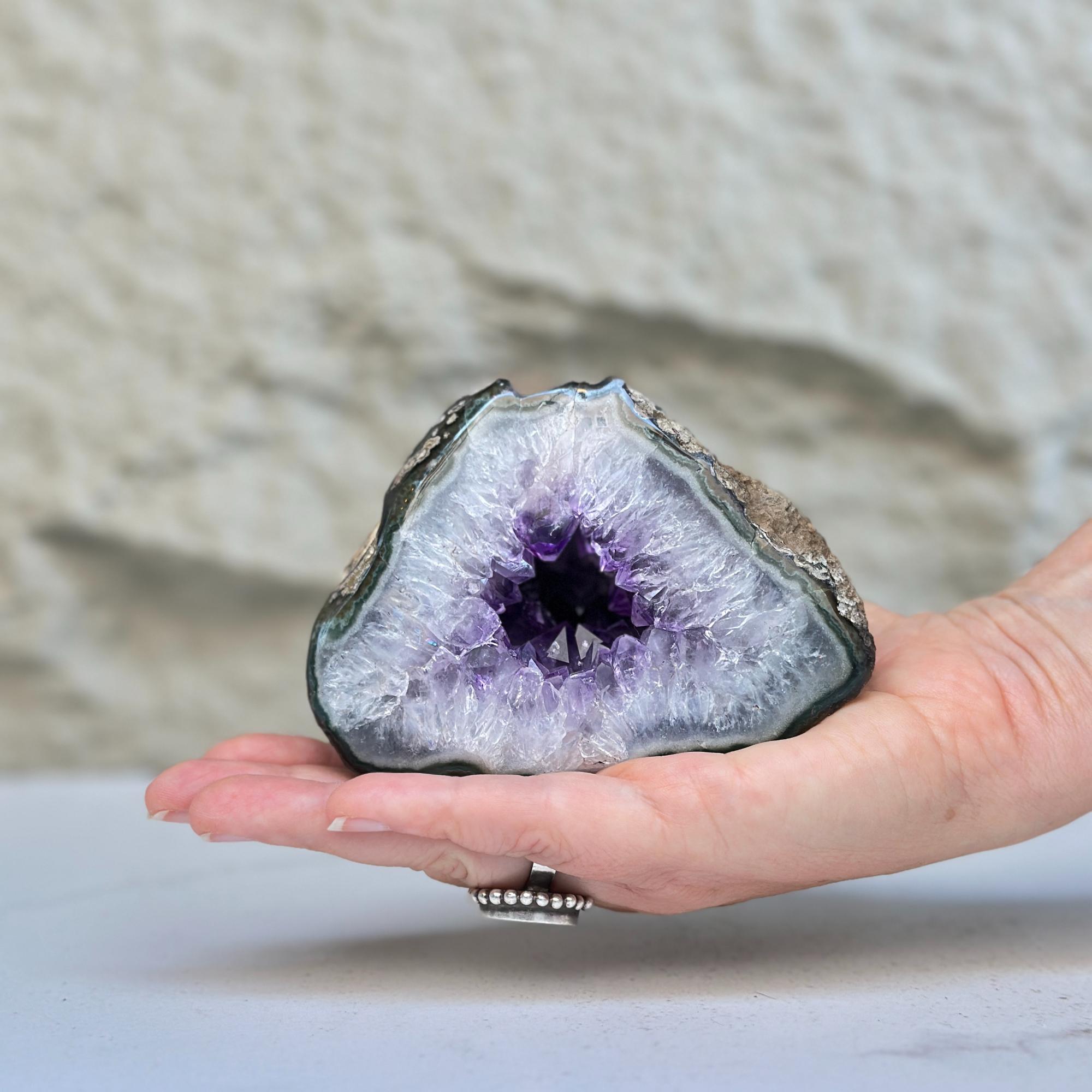 Semi precious stones, natural purple crystal