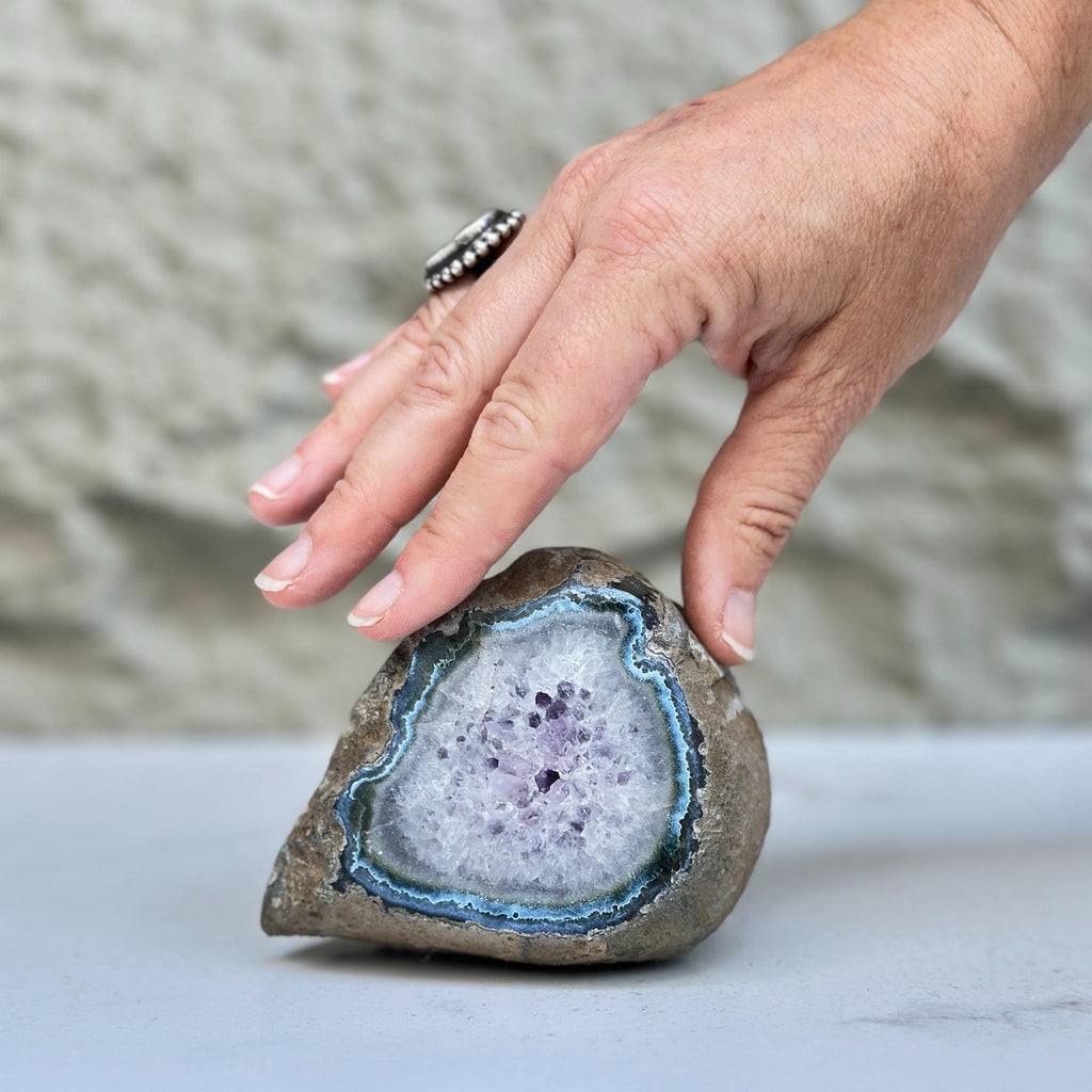 Semi precious stones, natural purple crystal