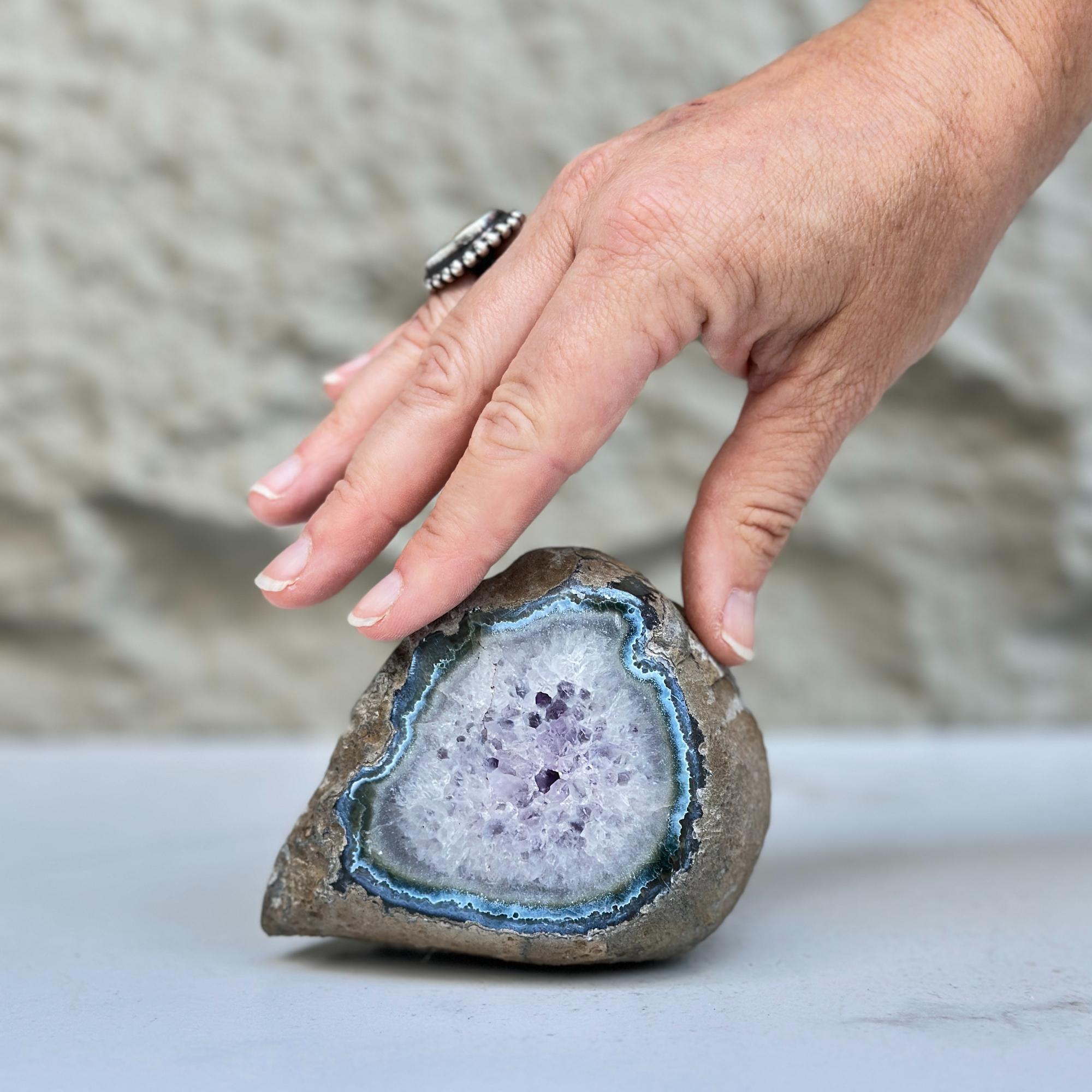 Semi precious stones, natural purple crystal